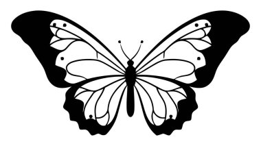 Vektör - Kelebek kavramsal basit simge. Logo. Vektör illüstrasyonu.