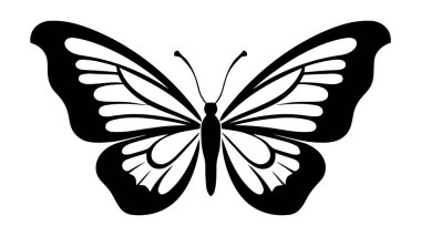 Vektör - Kelebek kavramsal basit simge. Logo. Vektör illüstrasyonu.