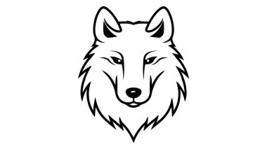 Beyaz arkaplanda Wolf Vintage Logo Stok Vektörü illüstrasyonu.