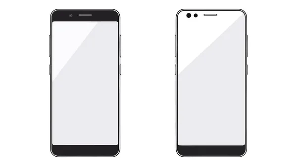 Vector Smartphone Mockup Frameless White Screen 배경에서 고립됨 — 스톡 벡터