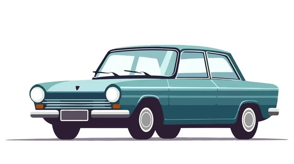 Mobil Tua Menggambar Vektor Terisolasi Ilustrasi Retro Auto Kendaraan Antik - Stok Vektor