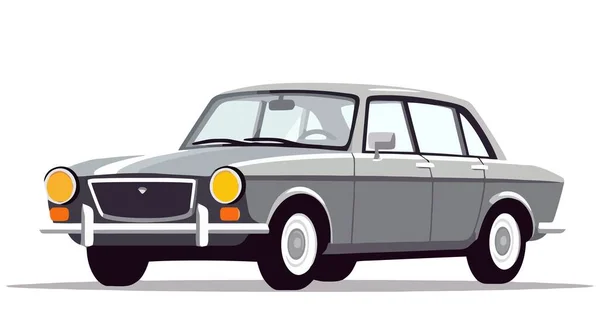古い車の分離ベクトルを描く レトロな自動車イラスト エンブレム 名刺やデザインのためのアンティーク車両 — ストックベクタ