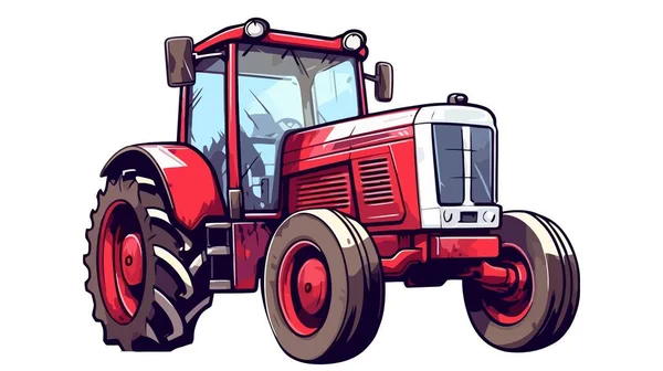 Tractor Vehículo Vector Ilustración Aislado Sobre Fondo Blanco — Archivo Imágenes Vectoriales
