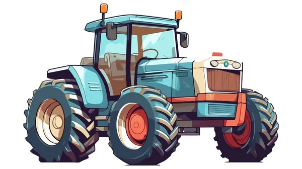 Ilustração Vector Veículo Tractor Isolado Sobre Fundo Branco — Vetor de Stock