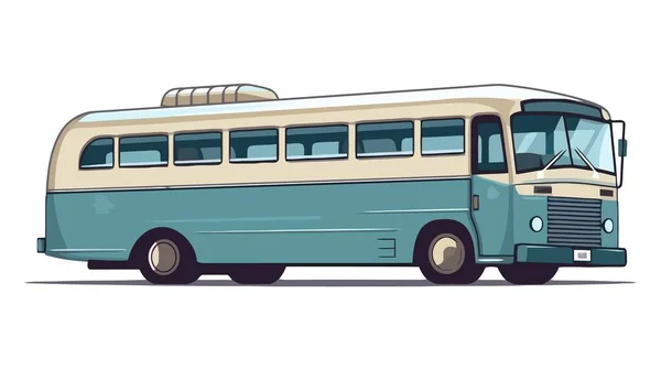 Eski Vintage Amerikan Otobüs Vektör Çizim Retro Binek Araç — Stok Vektör
