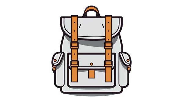 Vector Backpack Travel Icon Logo Isolated White Background — Stock Vector