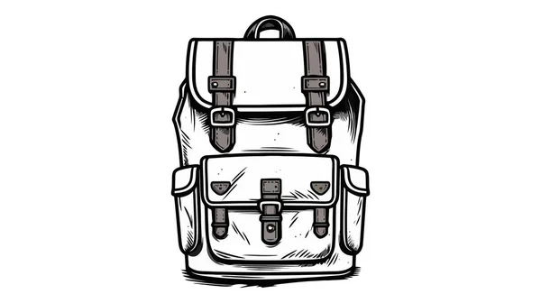 Vector Backpack Travel Icon Logo Isolated White Background — Stock Vector