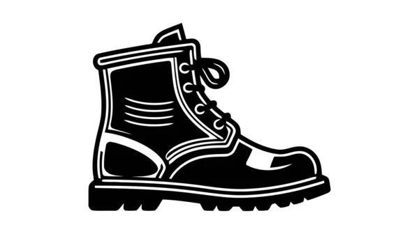 Ícone Inicialização Ícone Botas Caminhada Ilustração Vetorial Símbolo Sapato Preto — Vetor de Stock