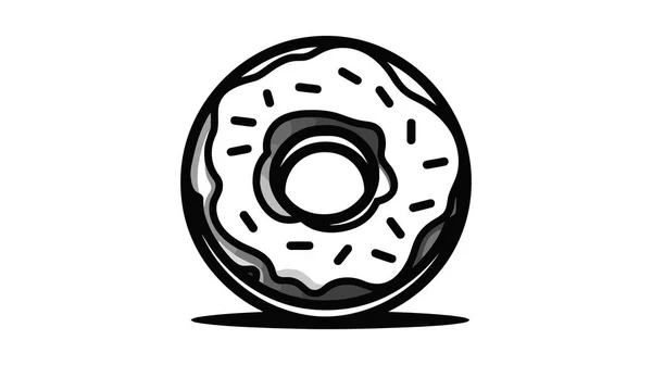 Donut Outline Icon Logotipo Arte Donut Line Ilustração Vetorial Isolado — Vetor de Stock