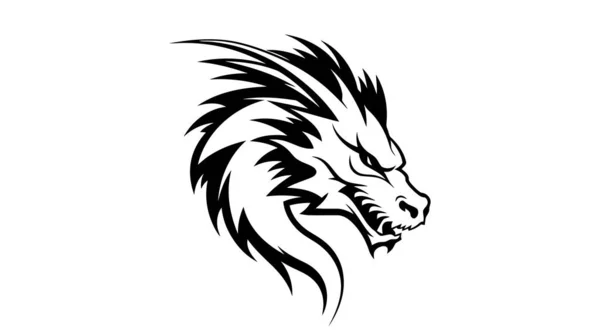 Дизайн Иконок Дракона Векторный Логотип Белом Фоне — стоковый вектор