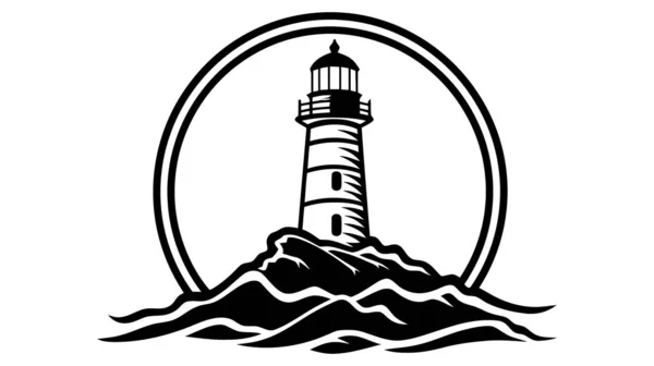 Lighthouse Logo Template Building Lighthouse Logo Vector — Stockvektor