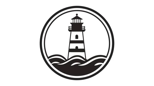 Lighthouse Logo Template Building Lighthouse Logo Vector — Stockvektor