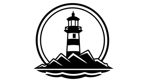 Lighthouse Logo Template Building Lighthouse Logo Vector — Vettoriale Stock