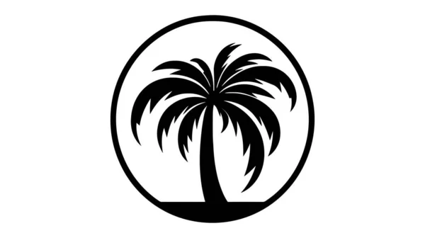 Vektor Pohon Palem Vektor Logo Yang Elegan Rumah Pantai Tropis - Stok Vektor