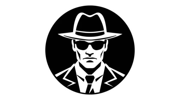 Шаблон Дизайну Шпигуна Детектива Логотип Злочинного Інтернет Хакера Розслідування Концепції — стоковий вектор