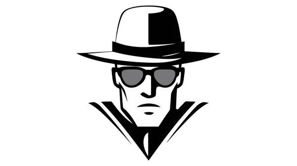 Spy Detective Design Template Criminal Internet Hacker Logo Investigation Concept — Stock Vector