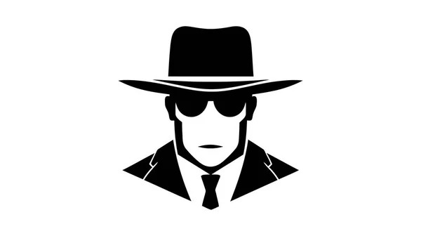 Szablon Detektywa Szpiega Kryminalne Logo Hakera Koncepcja Śledztwa Ilustracja Wektora — Wektor stockowy