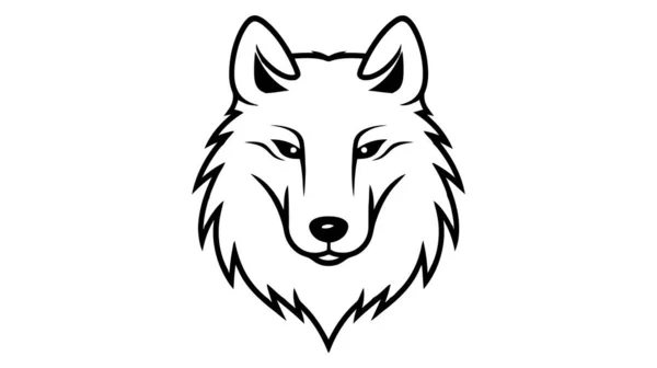 Wolf Vintage Logo Stock Ilustração Vetorial Sobre Fundo Branco — Vetor de Stock