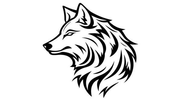 Wolf Vintage Logo Stock Vektor Illustration Vit Bakgrund — Stock vektor