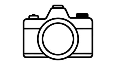Kamera simgesi, düz fotoğraf kamera vektörizole. Modern basit anlık fotoğraf işareti.