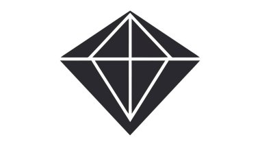 Vektör dehası, elmas çizgi ikonu. mobil konsept ve web tasarımı için doğrusal biçim işareti.