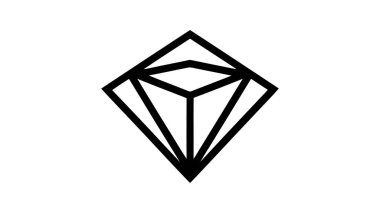 Vektör dehası, elmas çizgi ikonu. mobil konsept ve web tasarımı için doğrusal biçim işareti.