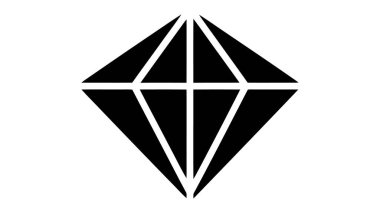 Vektör dehası, elmas çizgi ikonu. mobil konsept ve web tasarımı için doğrusal biçim işareti.