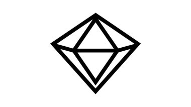 Vektör dehası, elmas çizgi ikonu. mobil konsept ve web tasarımı için doğrusal biçim işareti.