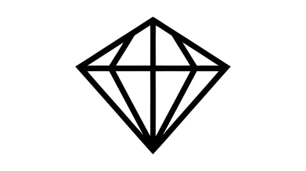 Vektor Lysande Diamant Linje Ikon Linjär Stil Tecken För Mobila — Stock vektor
