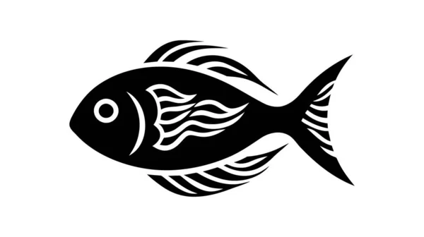 Ícone Vetor Peixe Sea Símbolo Ilustração Alimentar Logotipo Elemento Agrícola — Vetor de Stock