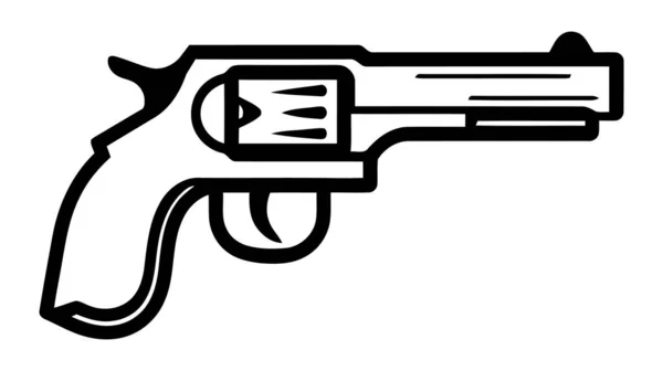 Значок Револьвера Винтажный Силуэт Пистолета Западный Пистолет Векторная Иллюстрация — стоковый вектор