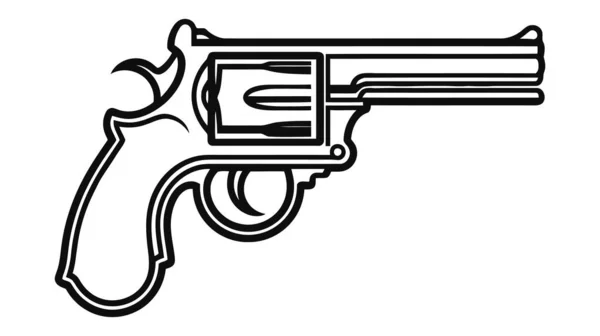 Revolver Ikone Vintage Pistole Silhouette Westliche Handfeuerwaffen Vektorillustration — Stockvektor