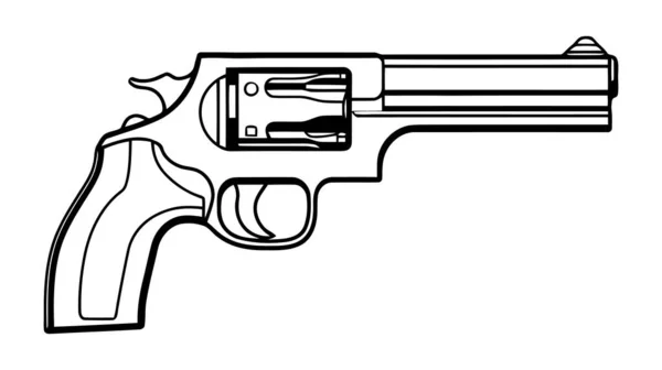 Ікона Револьвера Виноградний Пістолет Силует Західний Ручний Пістолет Приклад Вектора — стоковий вектор
