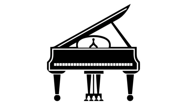 Ícone Vetor Piano Logotipo Preto Piano Isolado Fundo Branco —  Vetores de Stock
