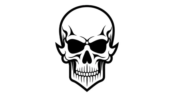 Cráneo Huesos Símbolo Mortal Ilustración Vectorial Aislado Sobre Fondo Blanco — Vector de stock