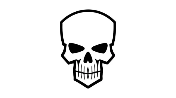 Crâne Symbole Mortel Illustration Vectorielle Isolé Sur Fond Blanc — Image vectorielle