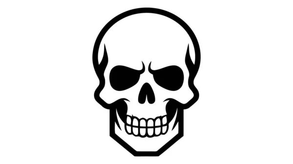 Skull Bones Mortal Symbol Vector Illustration Isolated White Background — Stock Vector