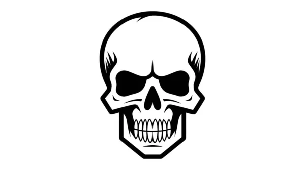 Crânio Ossos Símbolo Mortal Vetor Ilustração Isolado Fundo Branco — Vetor de Stock