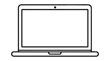 Laptop vektör simgesi, logo, modelleme beyaz arkaplanda izole edildi