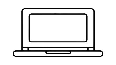 Laptop vektör simgesi, logo, modelleme beyaz arkaplanda izole edildi