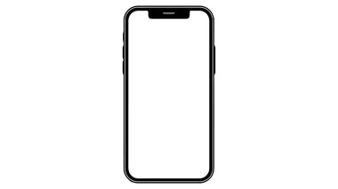 Uygulama, oyun ve web sayfası görünümü için akıllı telefon modeli. Beyaz arkaplanda vektör illüstrasyonu