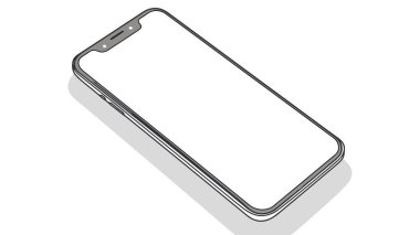 Uygulama, oyun ve web sayfası görünümü için akıllı telefon modeli. Beyaz arkaplanda vektör illüstrasyonu