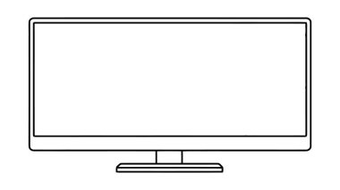 İzole edilmiş bir güneşlikte gerçekçi bir TV ekranı. Boş yönlendirilmiş monitör - hisse senedi vektörü.
