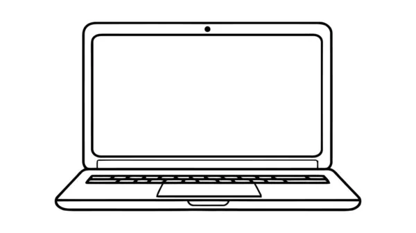 Laptop Vektor Ikon Logotyp Mockup Isolerad Vit Bakgrund — Stock vektor