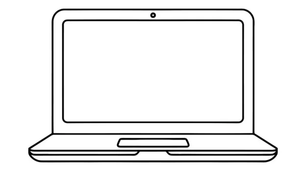 ラップトップベクトルアイコン 白の背景に隔離されたモックアップ — ストックベクタ