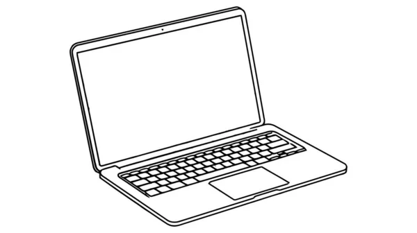 Піктограма Вектора Ноутбука Логотип Макет Ізольовано Білому Тлі — стоковий вектор
