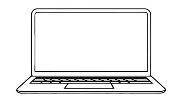 ラップトップベクトルアイコン 白の背景に隔離されたモックアップ — ストックベクタ