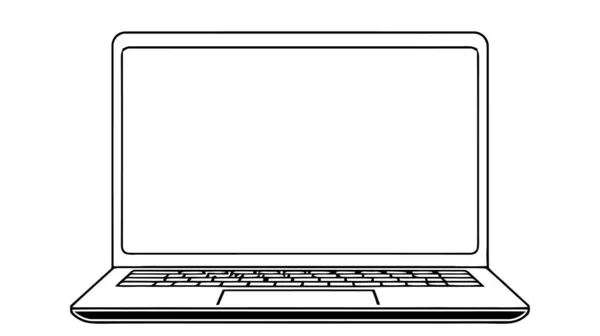 Pictograma Vector Laptop Logo Mockup Izolat Fundal Alb — Vector de stoc