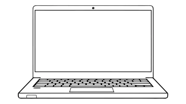 Піктограма Вектора Ноутбука Логотип Макет Ізольовано Білому Тлі — стоковий вектор