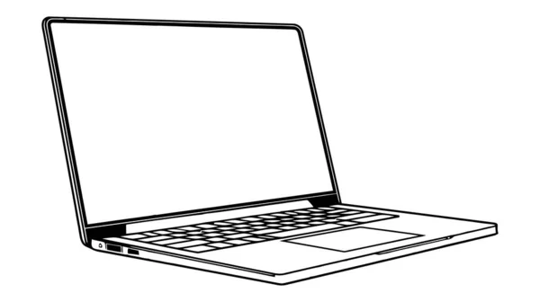 Ikon Vektor Laptop Logo Mockup Terisolasi Pada Latar Belakang Putih - Stok Vektor